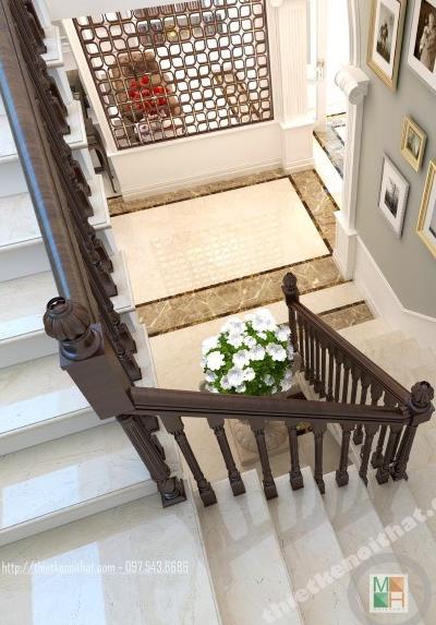  Tổng hợp những mẫu cầu thang gỗ cổ điển biệt thự nổi bật